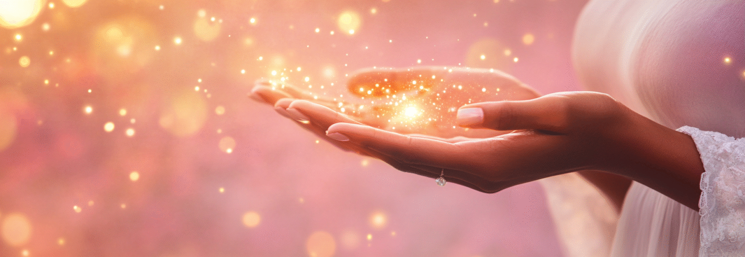 Tachyon energy flowing from the hands.